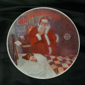 1986 Norman Rockwell Knowles Deer Santy Claus Plate